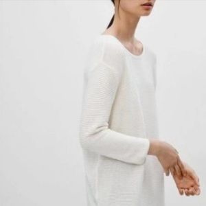 Wilfred Aritzia | Slouchy Ribbed Drop Shoulder Top in Off White | Large.